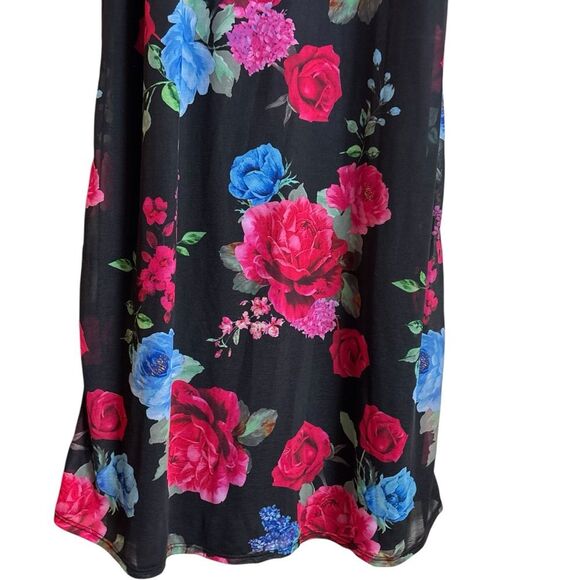ASOS DESIGN Frilly Flutter Sleeve Dark Floral Whimsigoth Midi Maxi Dress Size 10 - Picture 5 of 12